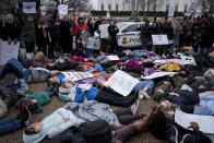 <p>Washington, D.C., area students and supporters protest against gun violence with a lie-in outside of the White House on Monday, Feb. 19, 2018, after 17 people were killed in a shooting at Marjory Stoneman Douglas High School in Parkland, Fla., last week. (Photo: Bill Clark/CQ Roll Call) </p>