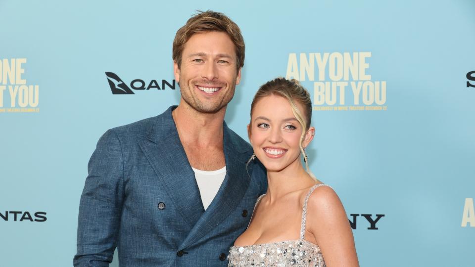 NEW YORK, NEW YORK - DECEMBER 11: (L-R) Glen Powell and Sydney Sweeney attend Columbia Pictures' "Anyone But You" New York Premiere at AMC Lincoln Square Theater on December 11, 2023 in New York City. (Photo by Dia Dipasupil/Getty Images)