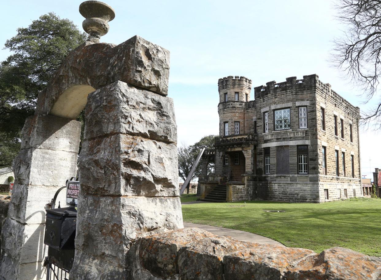 This Feb. 13, 2019 photo shows a castle in Waco that TV couple Chip and Joanna Gaines bought. The Gaines' business, Magnolia, purchased the landmark, Cottonland Castle, from an Oxford University scholar who reportedly decided the renovation required someone with deeper pockets. The Gaines finished renovating the castle in 2022 and have put it up for sale in 2023.