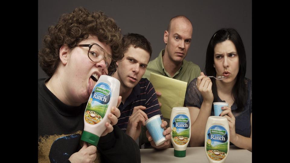 Groundlings alums Melissa McCarthy, left, Mikey Day and Kevin Kirkpatrick and current main company performer Edi Patterson.