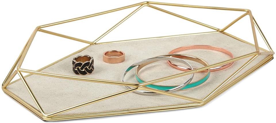 Umbra 299481-221 Prisma Tray, Geometric Plated Jewelry Storage