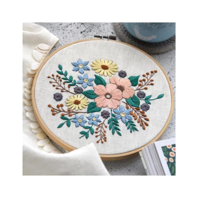 Embroidery Starters Kit with Pattern for Beginners, 4 Pack Cross