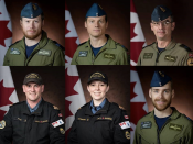 Composite image shows six Canadians who were aboard the CH-148 Cyclone helicopter that crashed into the sea on Wednesday.