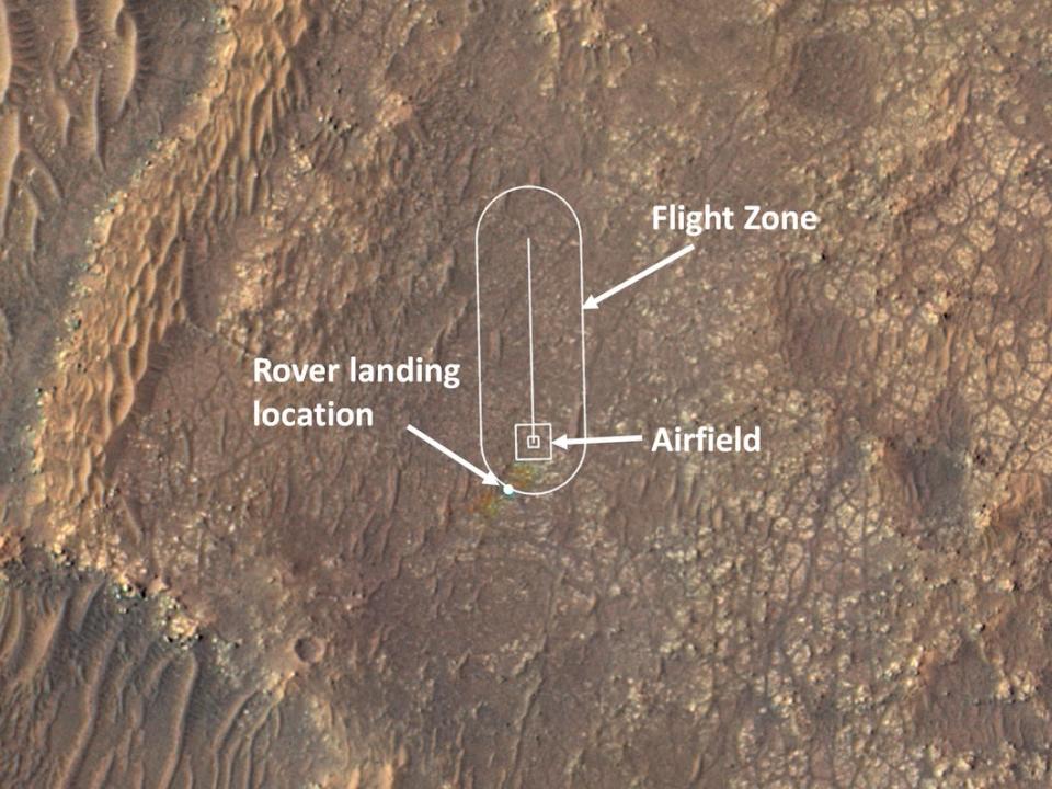 nasa ingenuity helicopter mars flight zone airfield