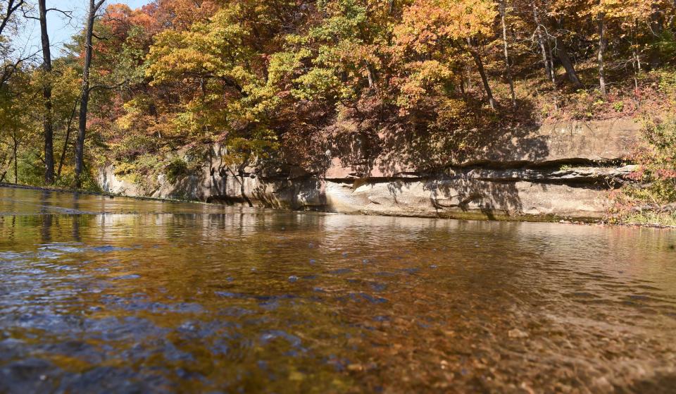 Leaves change at Ledges State Park Thursday, Oct. 8, 2020, in Boone County, Iowa.