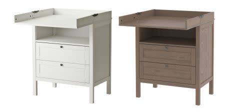 The Ikea Sundvik changing table and chest of drawers. Ikea is warning anyone who purchased it to ensure the folding part is properly secured after three reported incidents of children falling. Source: ACCC