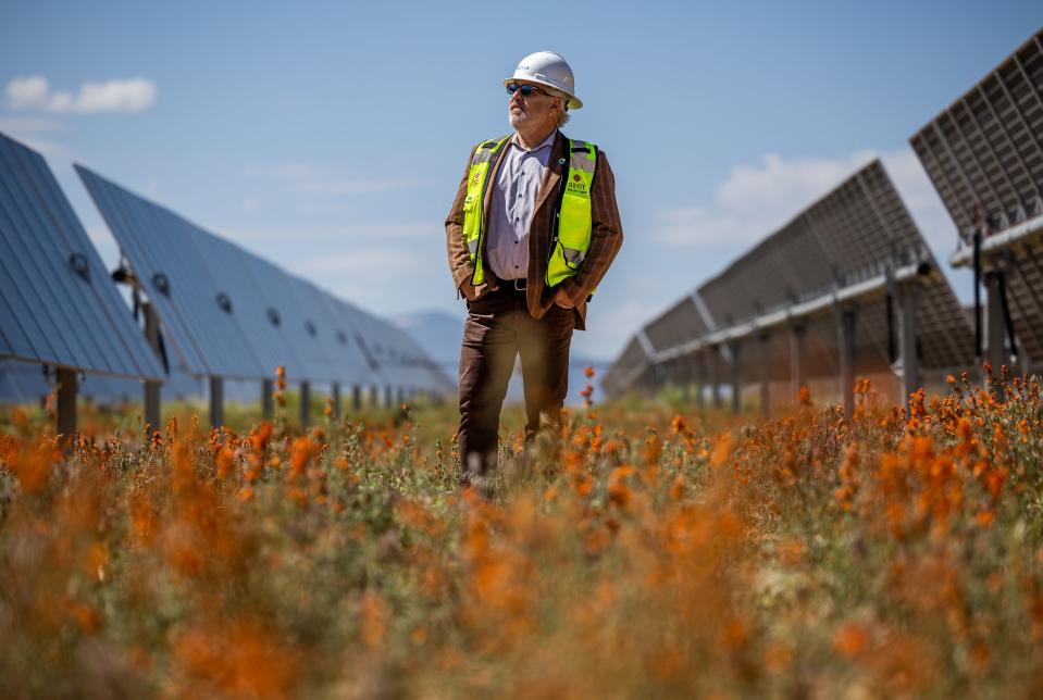 Luigi Resta, president of rPlus Energies, poses for a photo at the Appaloosa Solar 1 project, which rPlus is currently building near Cedar City, on Thursday, June 8, 2023. | Spenser Heaps, Deseret News