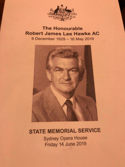 The memorial booklet for the service. Source: NSW Unions
