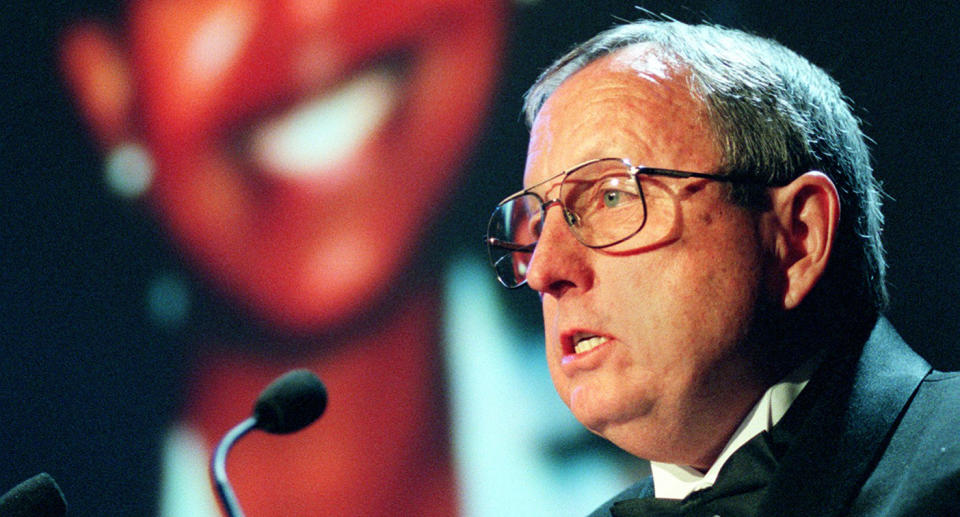 Publisher Goodloe Sutton, in 1998, during a ceremony sponsored by the Committee to Protect Journalists in New York City. (Photo: Stan Honda/AFP/Getty Images)