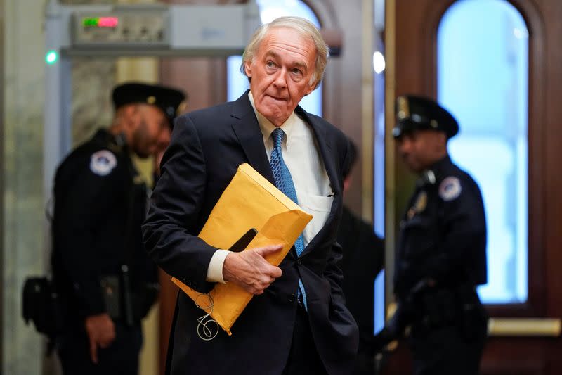 Senator Markey (D-MA) arrives as the Trump impeachment trial continues in Washington.