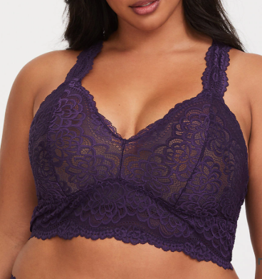 PURPLE LACE RACERBACK BRALETTE