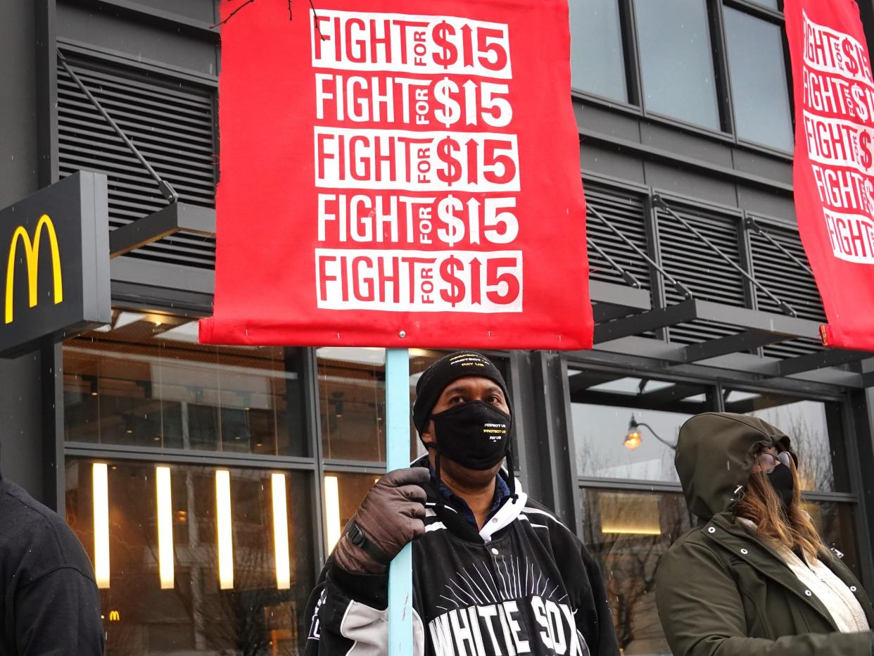 fight for 15 minimum wage protest