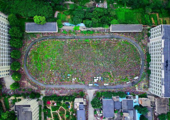 HEFEI, CHINA - AUGUST 16: An aerial view of the rental bikes detained by the local urban administration authority of Luyang district on August 16, 2017 in Hefei, China.  Tens of thousands of rental bikes parked at spots causing troubles to pedestrians and traffic in streets have been removed away by government authorities to the graveyards of the bikes while bike companies struggle to regulate the parking behavior of their users. PHOTOGRAPH BY Feature China / Barcroft Images London-T:+44 207 033 1031 E:hello@barcroftmedia.com - New York-T:+1 212 796 2458 E:hello@barcroftusa.com - New Delhi-T:+91 11 4053 2429 E:hello@barcroftindia.com www.barcroftimages.com (Photo credit should read Feature China / Barcroft Images / Barcroft Media via Getty Images)