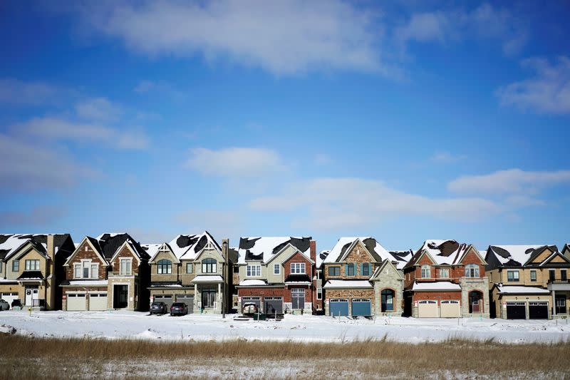 FILE PHOTO: A row of houses stand in a subdivision in East Gwillimbury, Ontario