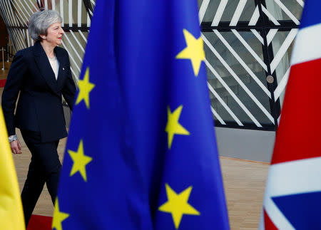 British Prime Minister Theresa May arrives at a European Union leaders summit in Brussels, Belgium December 13, 2018. REUTERS/Francois Lenoir