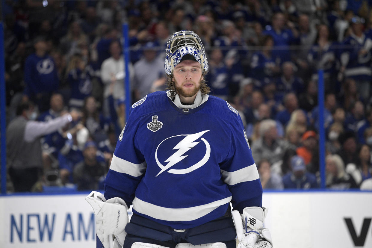 Tampa Bay Lightning goaltender Andrei Vasilevskiy (88) 