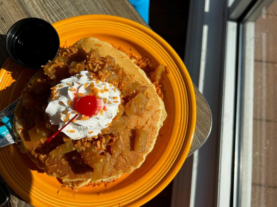 Pineapple upside-down pancakes are one of the new dishes at The Breakfast Club.