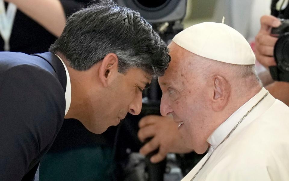 Pope Francis met Rishi Sunak and became the first pontiff to address the G7 summit