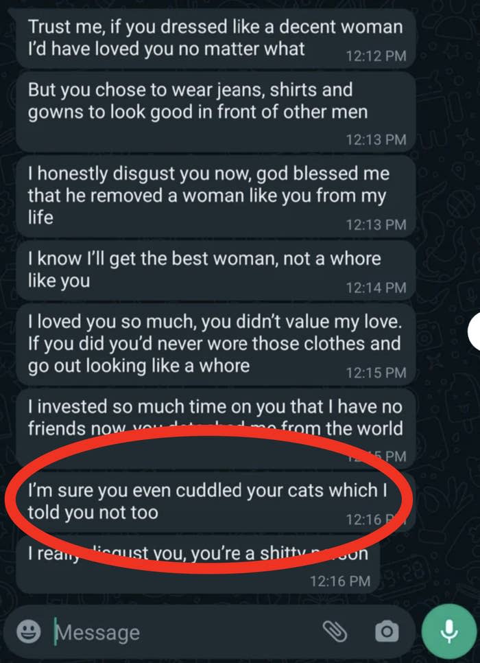 A man who tells women not to cuddle their cats