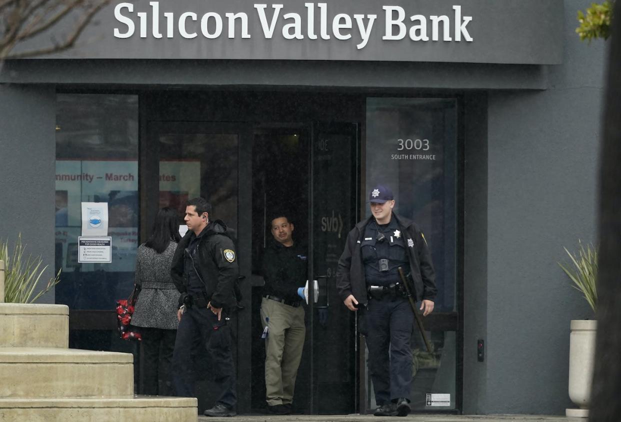 The U.S. Federal Deposit Insurance Corporation seized the assets of Silicon Valley Bank on March 10, 2023, marking the largest bank failure since Washington Mutual during the height of the 2008 financial crisis. (AP Photo/Jeff Chiu)