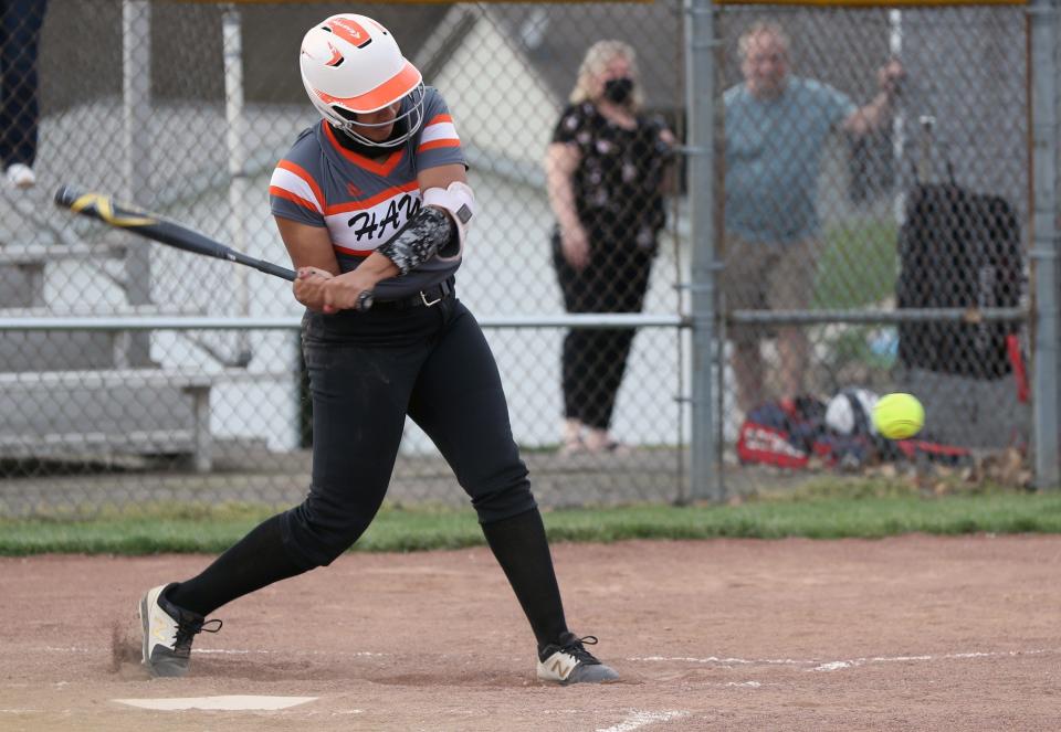 Delaware Hayes senior catcher Myaih Cloud helps set the pace for the Pacers. She was first-team all-district and OCC-Capital Player of the Year last season after batting .500 with 10 home runs and 29 RBI.