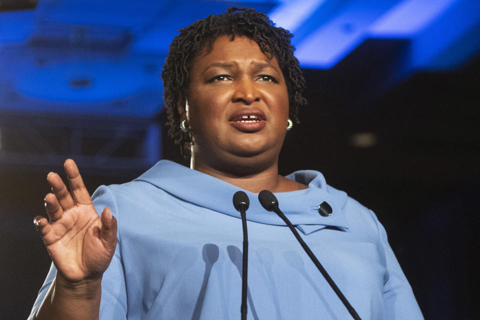 Abrams addresses supporters during an election-night watch party on Nov. 6, 2018, in Atlanta. (Photo: John Amis/AP)