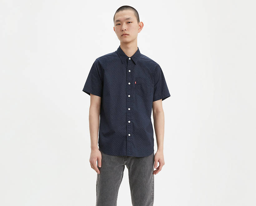 Levi's Dot Print Short Sleeve Classic One Pocket Shirt