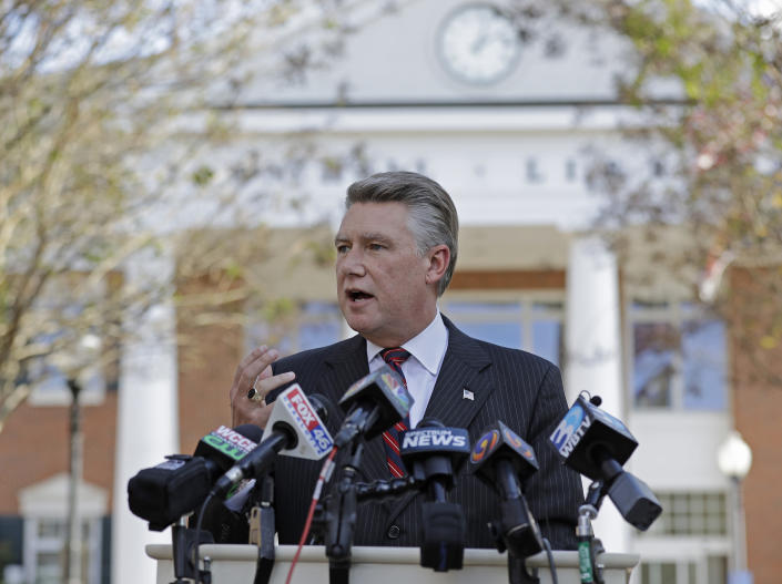 Republican Mark Harris at a news conference in Matthews, N.C., on Wednesday. (Photo: Chuck Burton/AP)