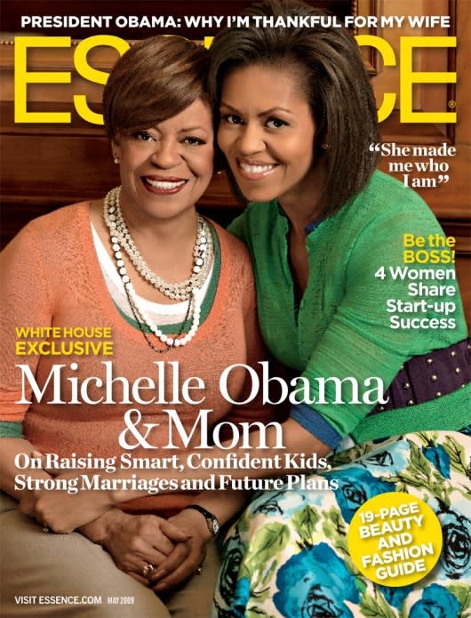 First lady Michelle Obama and her mother, Marian Robinson, on the cover of Essence, December 2009