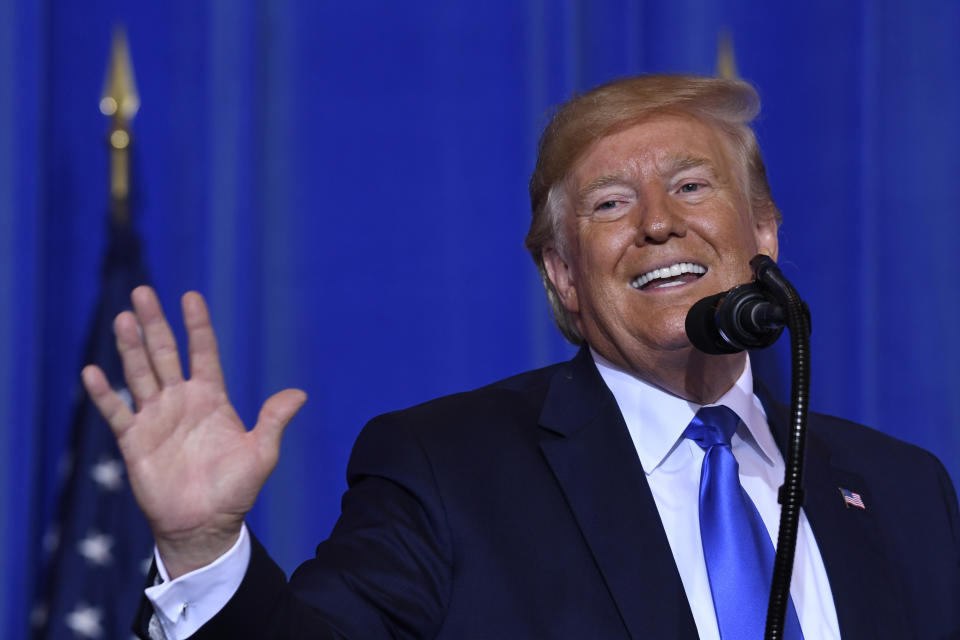 President Donald Trump speaks during a news conference following the G-20 summit in Osaka, Japan, Saturday, June 29, 2019. (AP Photo/Susan Walsh)