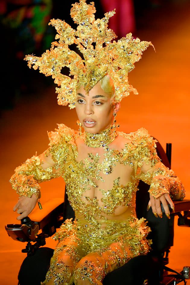 Jillian Mercado appears on the runway for The Blonds during New York Fashion Week in 2020. (Photo: Roy Rochlin via Getty Images)