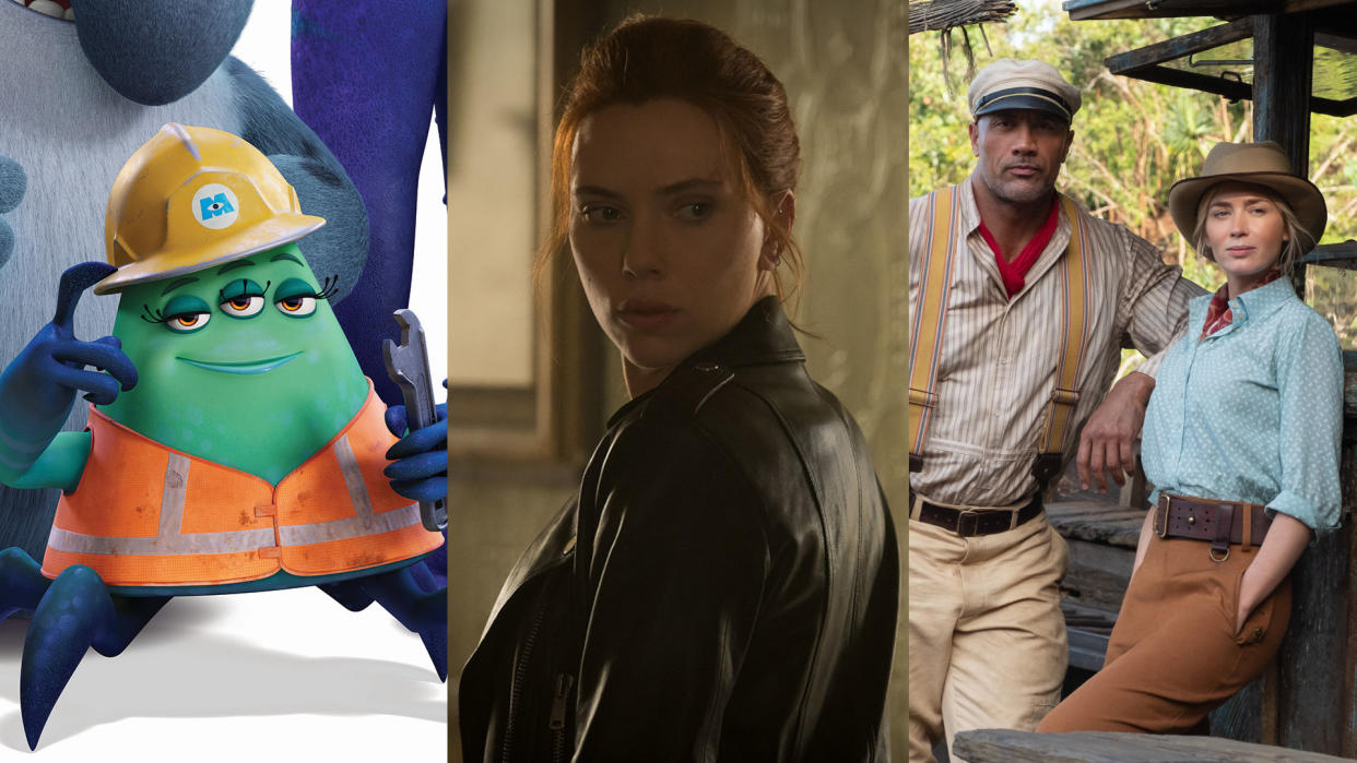 'Monsters at Work', 'Black Widow' and 'Jungle Cruise' are all coming to Disney+ UK in July 2021. (Disney)