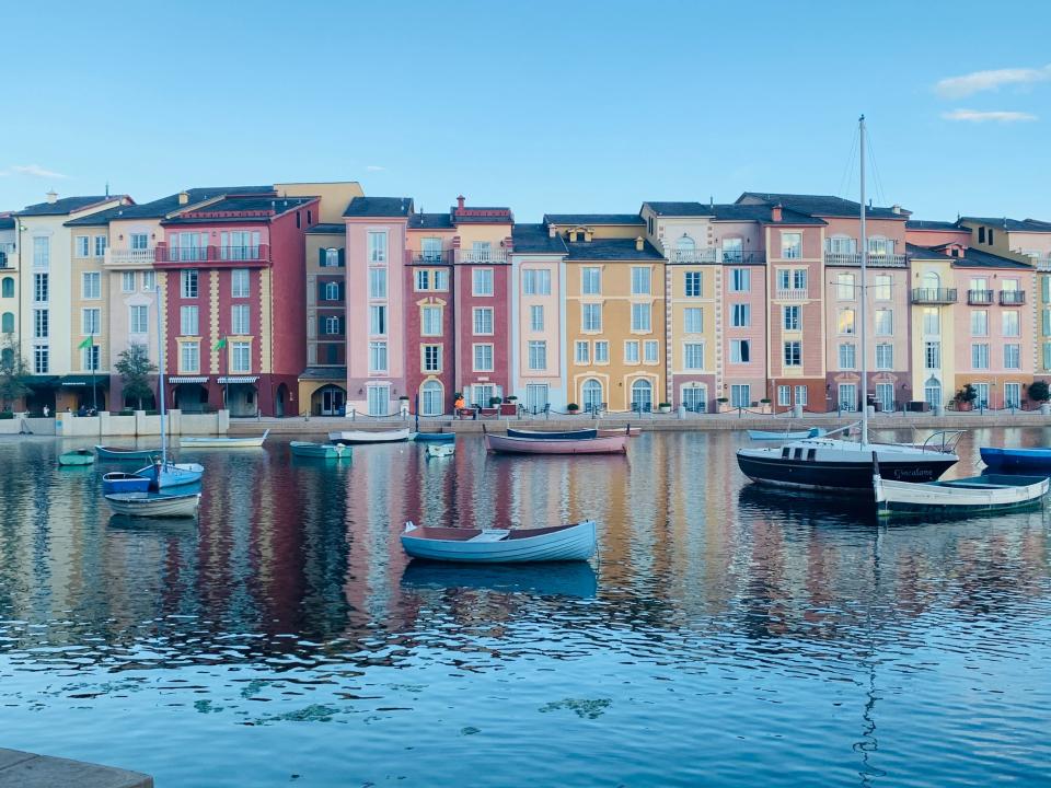 exterior shot of portofino bay resort at universal studios orlando