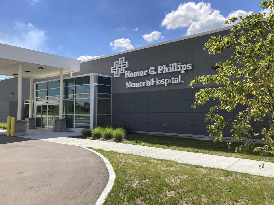 A new three-bed facility dubbed Homer G. Phillips Memorial Hospital, pictured here on Aug. 10, 2022, is scheduled to open in 2023 in a predominantly Black area of St. Louis, Mo. Some Black residents are upset that the three-bed hospital being built by a white developer will carry the Homer G. Phillips name. The original Homer G. Phillips Hospital was built amid segregation in the 1930s. It had 660 beds and trained many Black doctors and nurses who went on to work around the world. (AP Photo/Jim Salter)