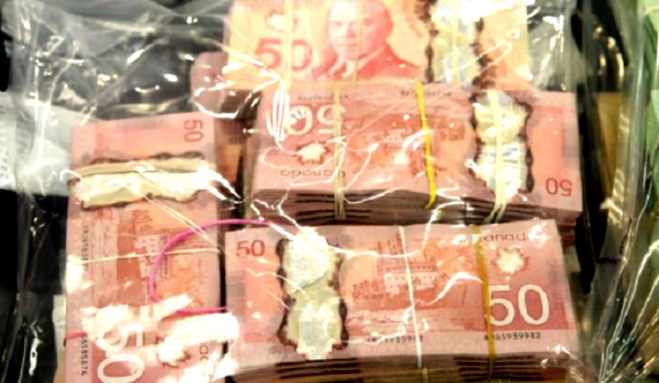 The Combined Forces Special Enforcement Unit show part of the evidence recovered as part of their investigation into money laundering in B.C. 