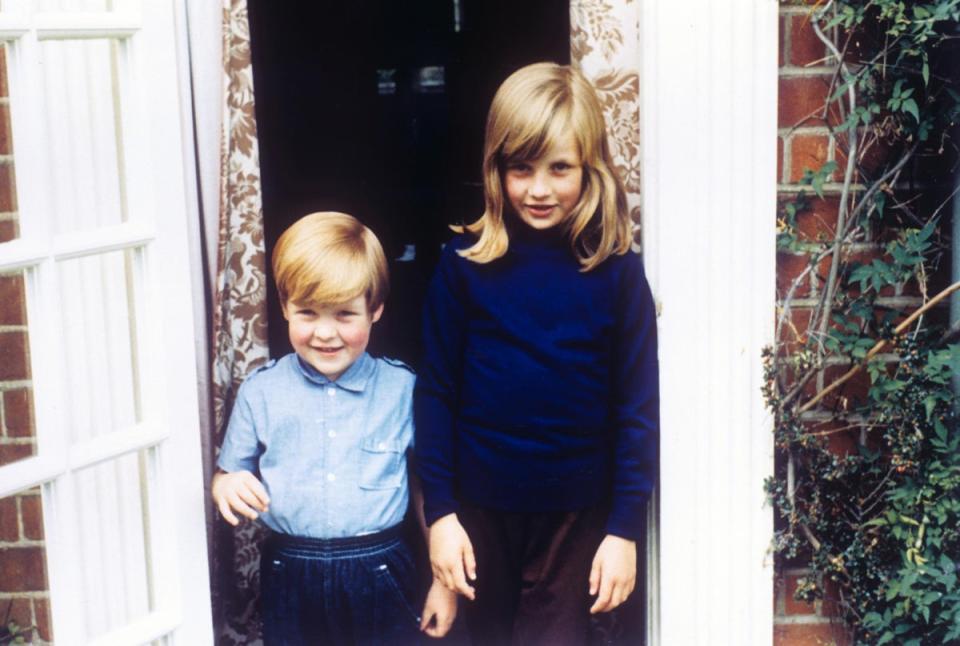 Lady Diana Spencer (Diana, Princess of Wales) with her brother Charles, Lord Alhorp (Earl Spencer) in 1968 (PA)