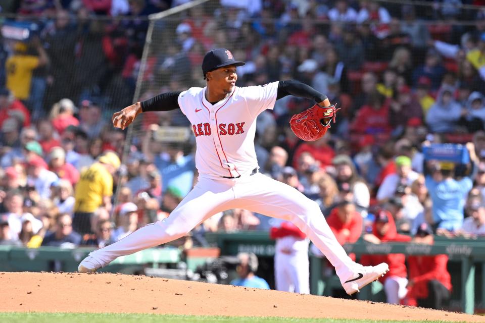 Red Sox starting pitcher Brayan Bello throws against the Baltimore Orioles during the third inning at Fenway Park on Tuesday.