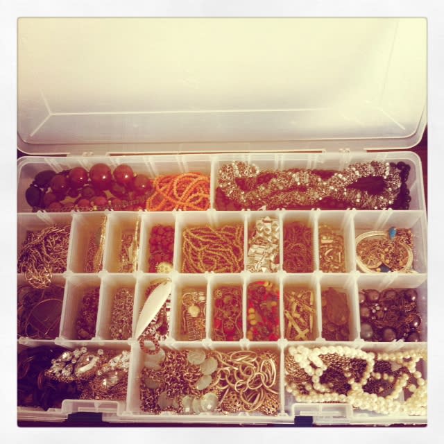 A tackle box is a smart way to store jewelry.Photo: Weekend File