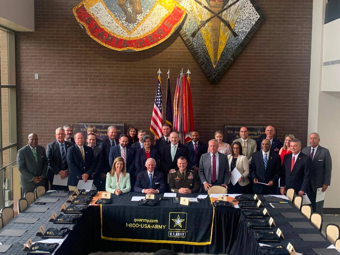 Gov. Henry McMaster and members of his cabinet agencies signed onto the U.S. Army’s Partnership for Your Success program on Wednesday, Aug. 17, 2022, at Fort Jackson.