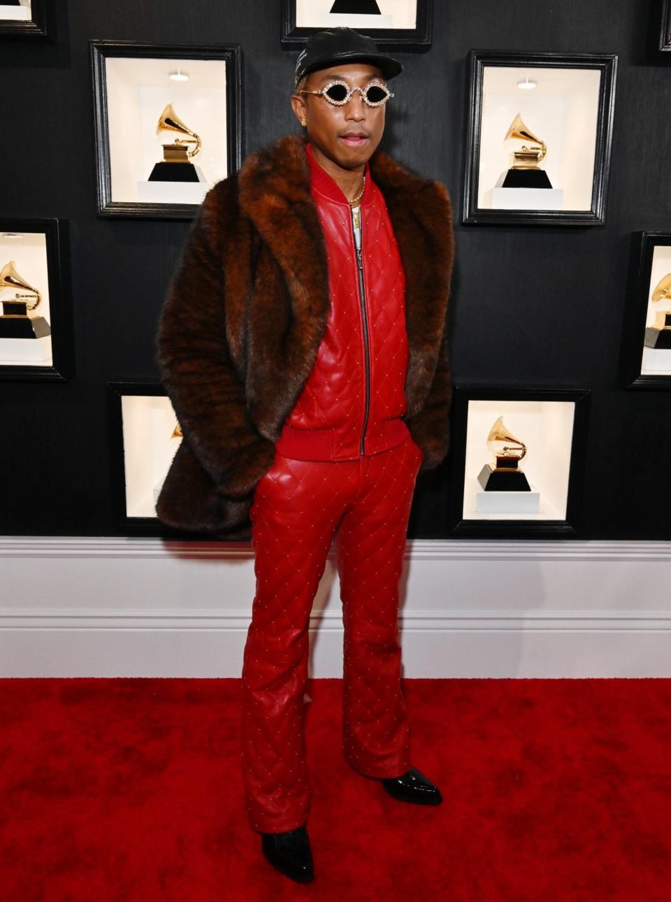 Pharrell cut a flamboyant figure on the red carpet - Getty