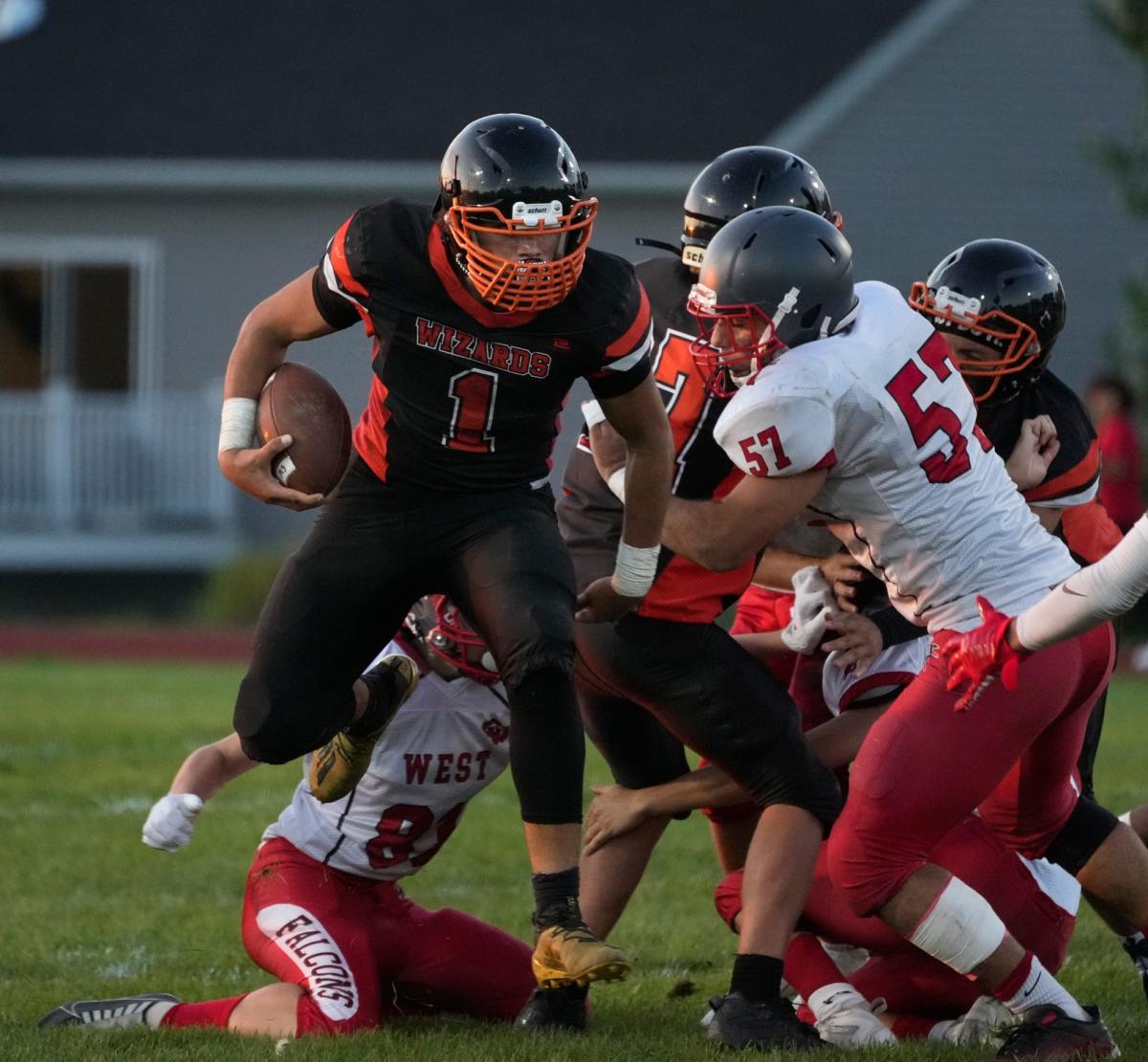 Barrington High School football team plays against Middletown