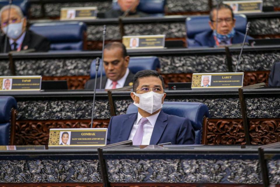 Gombak MP Datuk Seri Mohamed Azmin Ali is pictured during the second meeting of the third session of the 14th Parliament in Kuala Lumpur July 13, 2020. — Picture by Hari Anggara