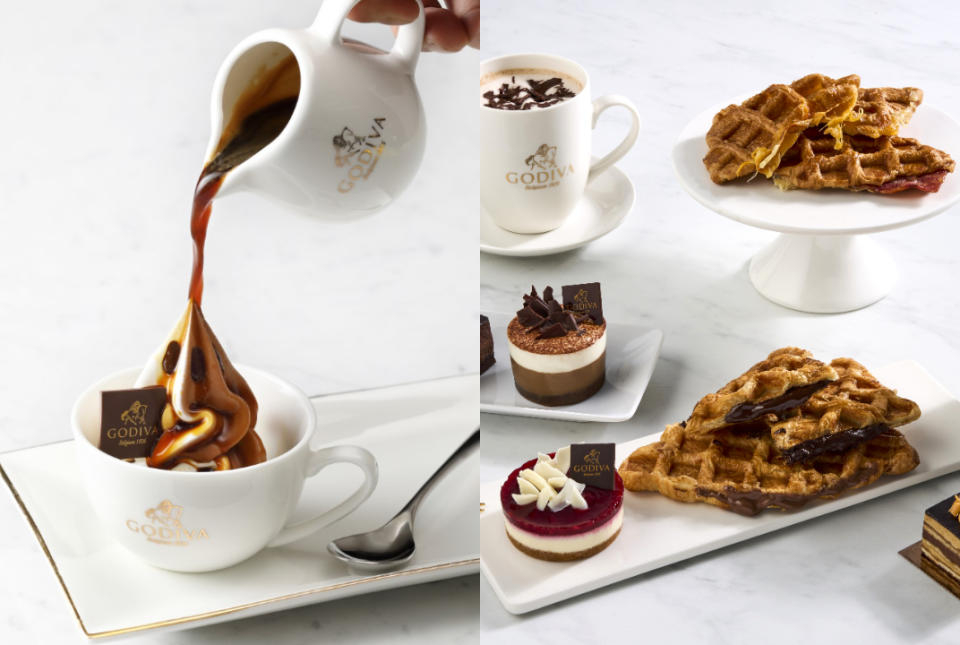 「阿法奇朵」有黑巧克力、雙重巧克力、白巧克力霜淇淋 3 口味可以選擇（圖片來源：GODIVA）