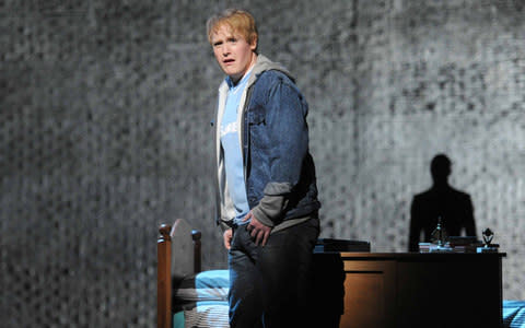 Nicky Spence in Muhly's opera Two Boys - Credit: Alastair Muir