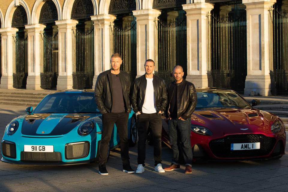 Andrew ‘Freddie’ Flintoff, Paddy McGuinness and Chris Harris will host Top Gear (Credit: David Parry/PA)