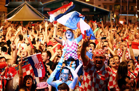 Soccer Football - World Cup - Group D - Argentina vs Croatia - Zagreb - Croatia - June 21, 2018 - Croatia's fans celebrate after the match. REUTERS/Antonio Bronic