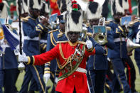 <p>A member of guard of honor is seen ahead of the inauguration ceremony to swear in Kenya’s President Uhuru Kenyatta at Kasarani Stadium in Nairobi, Kenya, Nov. 28, 2017. (Photo: Thomas Mukoya/Reuters) </p>