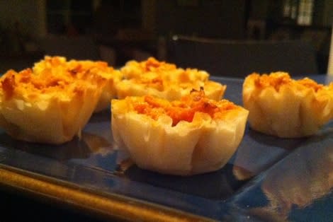 Premade phyllo dough cups are perfect for an easy savory pumpkin sage filling.