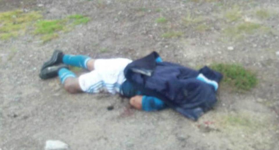 Juan “N”, el número “9” asesinado del equipo Tepeaca en la cancha. Foto: Diario la Vanguardia de Veracruz.