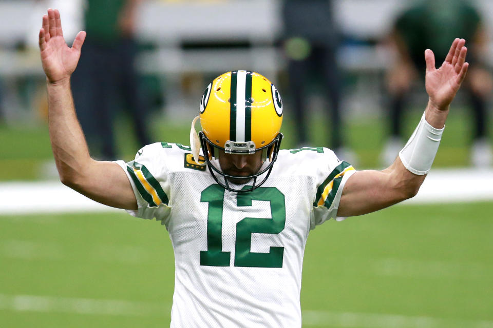 Aaron Rodgers has the Packers off to a 4-0 start. (Photo by Sean Gardner/Getty Images)